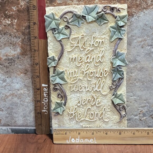 Plaster Wall Plaque Christian Inspirational Quote But As For Me and My House - Picture 11 of 11